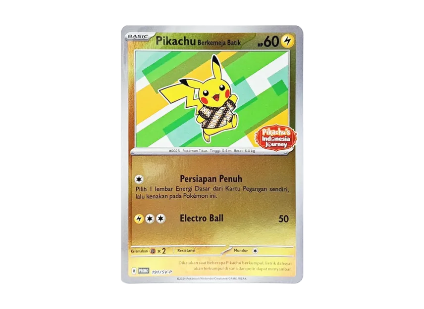 Berkemeja BatikPikachu (Pikachu Pattern) PROMO : ID : Mirror [SV-P 191] (Scarlet & Violet "Pikachu in Batik Shirt Keychain Set")