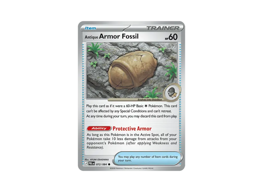 Antique Armor Fossil C [PBL 072/084] [EN] (Mega Evolution "Pitch Black Booster Display Box")