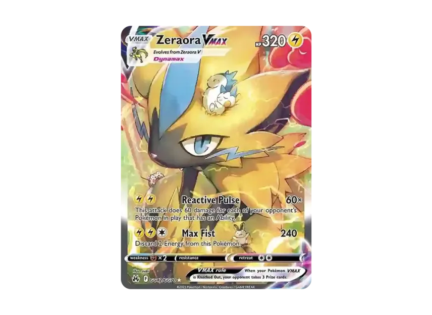 Zeraora VMAX SIR [GG42/GG70] (Sword & Shield "Crown Zenith")