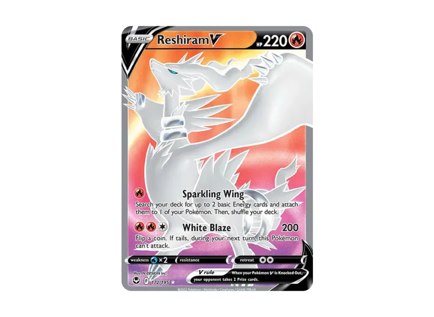 Reshiram V UR [195-SILVER-TEMPEST 172/195] (Sword & Shield "Silver Tempest")