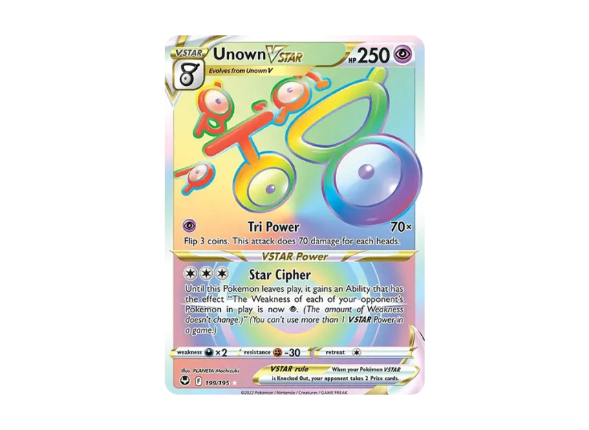 Unown VSTAR RR [195-SILVER-TEMPEST 199/195] (Sword & Shield "Silver Tempest")