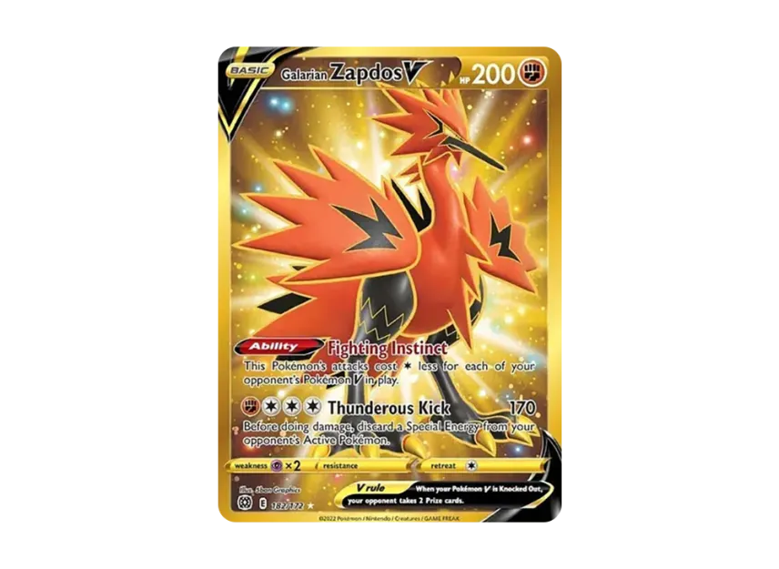 Galarian Zapdos V HR [172-BRILLIANT-STARS 182/172] (Sword & Shield "Brilliant Stars")