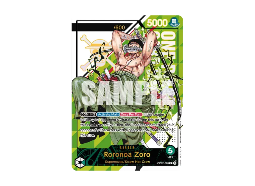 Roronoa Zoro L : Opened : Serial Numbered : Top 4 [OP12-020] [EN] (Promotional Card "Treasure Cup March 2026")