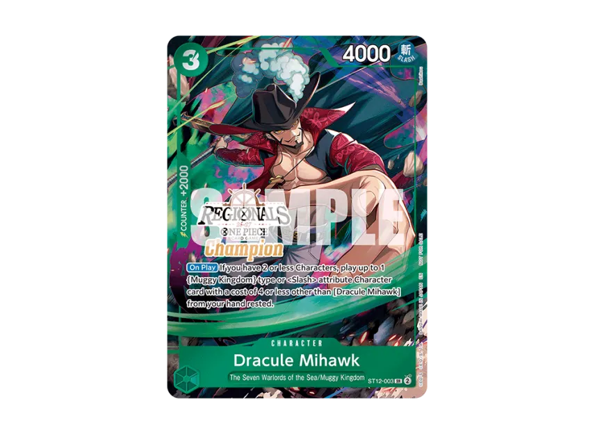 Dracule Mihawk SR : 1st Place [ST12-003] [EN] (Promotional Card "Regionals Champion Card Set 26-27 Vol.1")