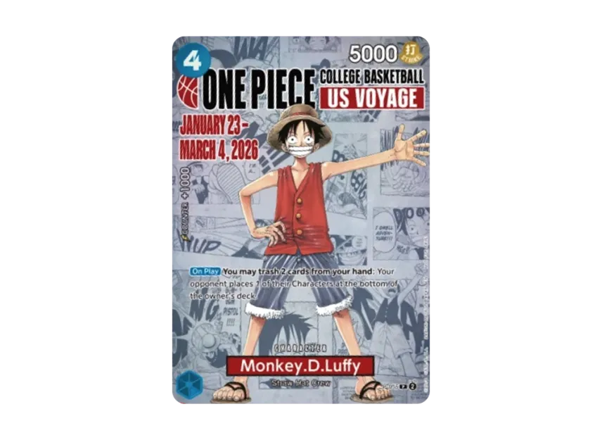 Monkey.D.Luffy : Opened : P [P-055] [EN] (Promotional Card "ONE PIECE COLLEGE BASKETBALL : US VOYAGE")