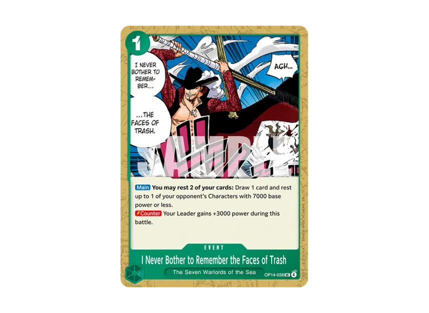 I Never Bother to Remember the Faces of Trash UC [OP14-038] [EN] (Booster Pack "THE AZURE SEA'S SEVEN")