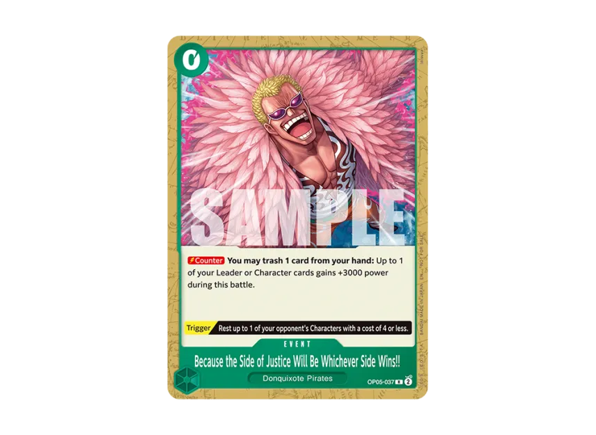 Because the Side of Justice Will Be Whichever Side Wins!! R [OP05-037] [EN] (Promotional Card "Tournament Pack 2025 Vol.4")