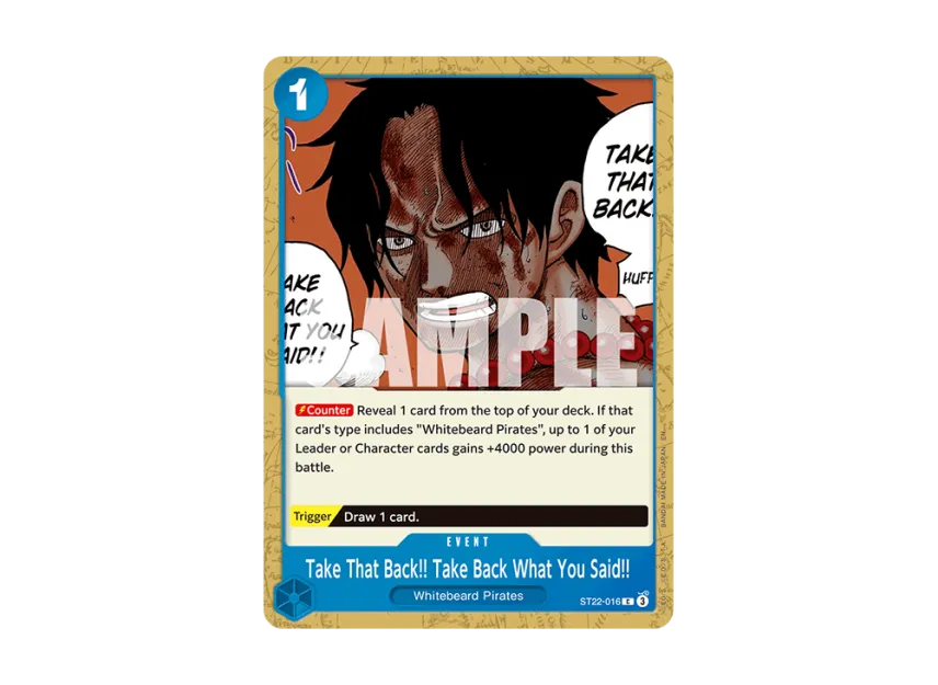 Take That Back!! Take Back What You Said!! C [ST22-016] [EN] (Start Deck "Ace & Newgate")