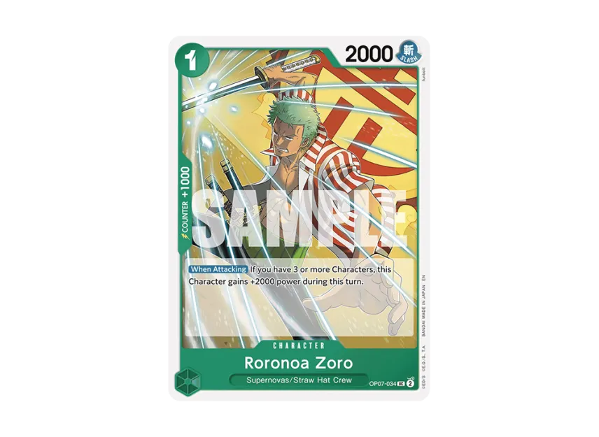 Roronoa Zoro UC [OP07-034] (Start Deck "Green Jewelry Bonney")
