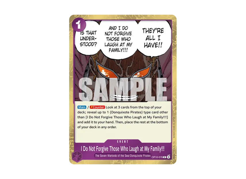 I Do Not Forgive Those Who Laugh at My Family!!! R [OP10-078] [EN] (Booster Pack "Royal Blood")