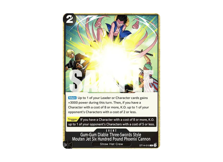 Gum-Gum Diable Three-Swords Style Mouten Jet Six Hundred Pound Phoenix Cannon C [ST14-015] [EN] (Start Deck "3D2Y")