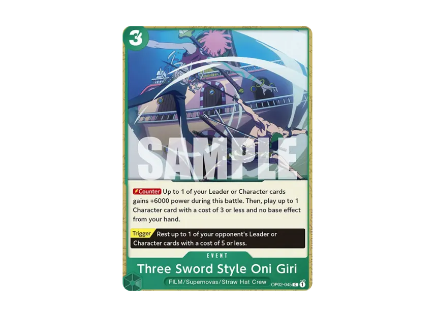 Three Sword Style Oni Giri C-P [OP02-045] [EN] (Start Deck "Uta")