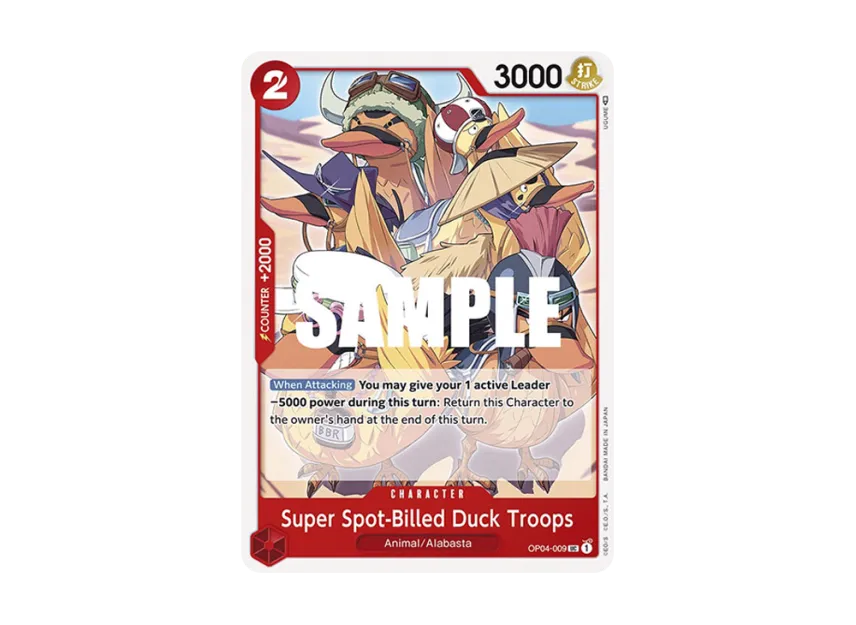 Super Spot-Billed Duck Troops UC [OP04-009] [EN] (Booster Pack "Kingdoms Of Intrigue")