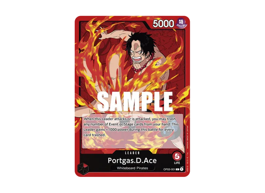Portgas.D.Ace L [OP03-001] [EN] (Booster Pack "Pillars Of Strength")