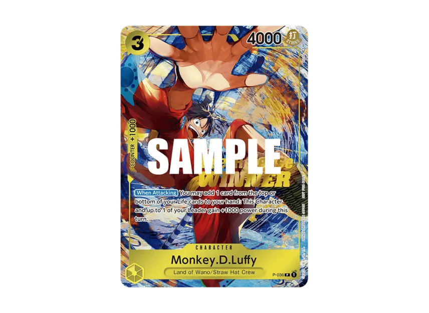 Monkey.D.Luffy : Silver Foil + Gold Stamp P [P-036] [EN] (Promotional Card "OP-04 Pre-Release Tournament")