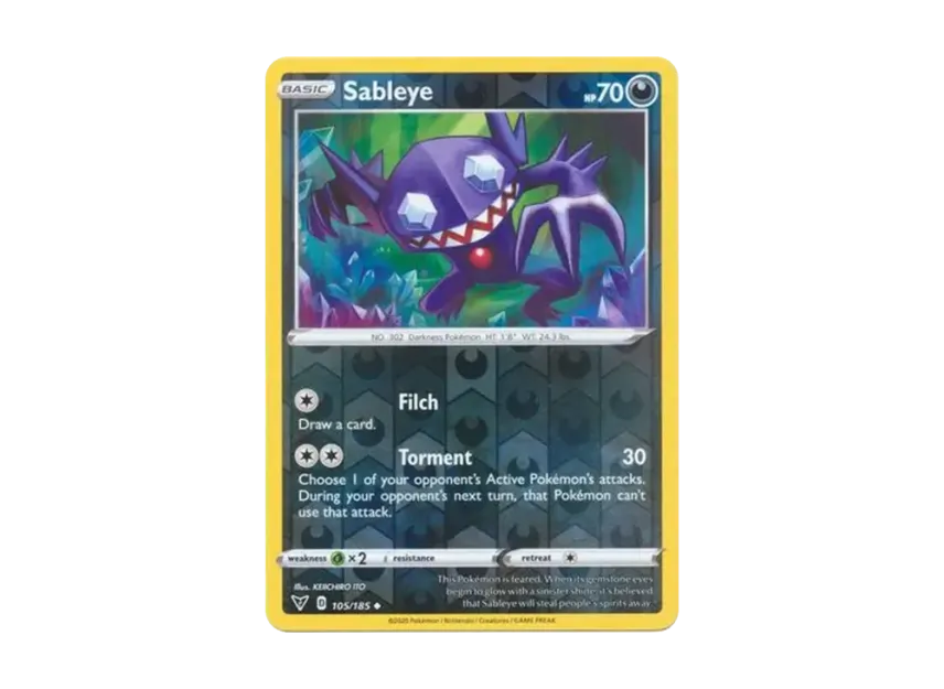 Sableye U : Reverse Holo [185-VIVID-VOLTAGE 105/185] [EN] (Sword & Shield "Vivid Voltage")