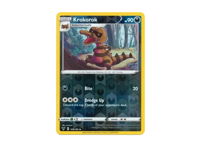 Krokorok U : Reverse Holo [185-VIVID-VOLTAGE 108/185] [EN] (Sword & Shield "Vivid Voltage")