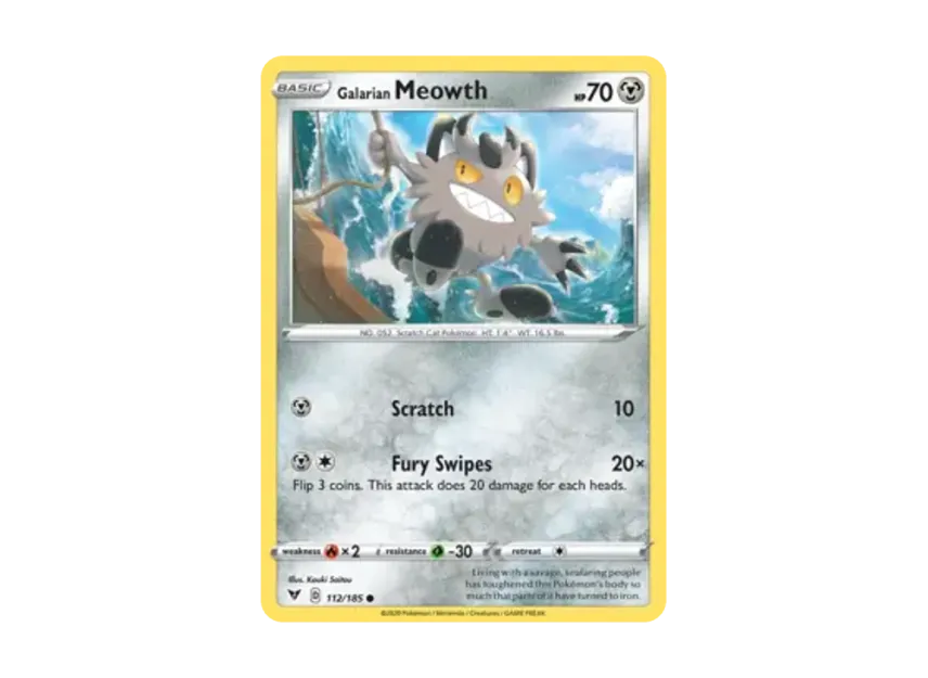 Galarian Meowth C [185-VIVID-VOLTAGE 112/185] [EN] (Sword & Shield "Vivid Voltage")