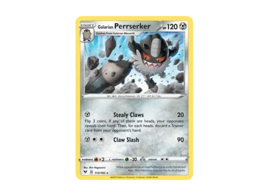 Galarian Perrserker R [185-VIVID-VOLTAGE 113/185] [EN] (Sword & Shield "Vivid Voltage")