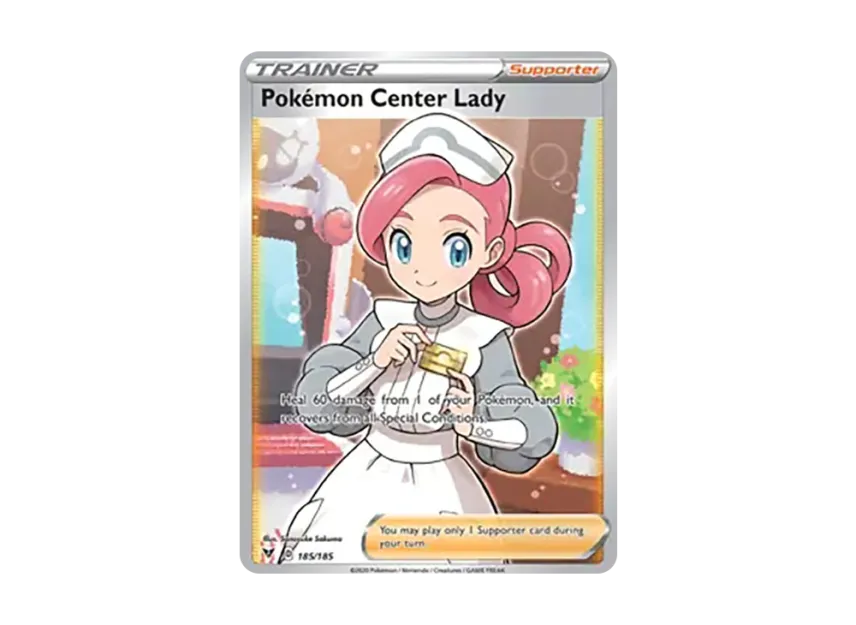 Pokemon Center Lady UR [185-VIVID-VOLTAGE 185/185] (Sword & Shield "Vivid Voltage")