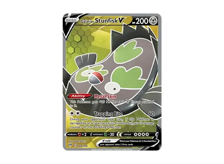 Galarian Stunfisk V UR [189-DARKNESS-ABLAZE 184/189] (Sword & Shield "Darkness Ablaze")
