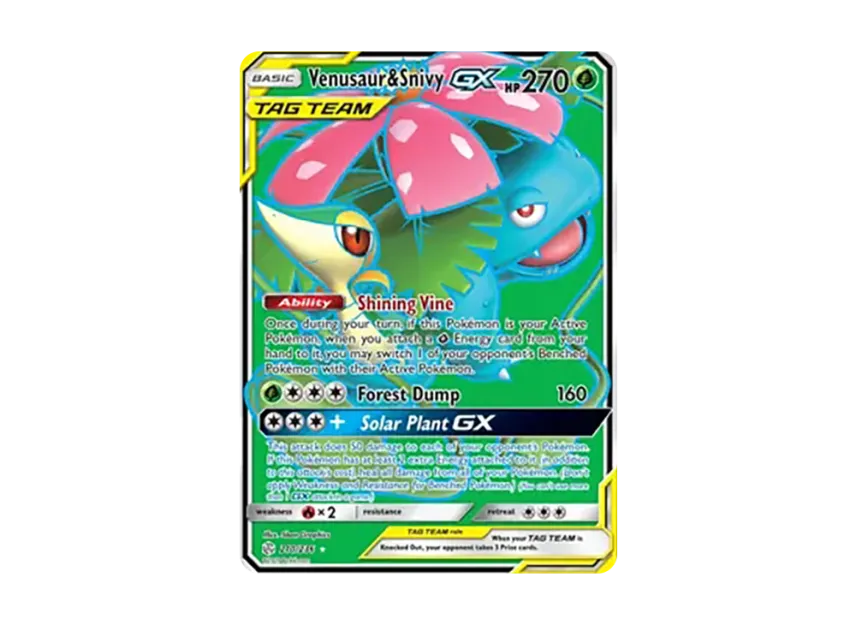 Venusaur & Snivy GX UR [236-COSMIC-ECLIPSE 210/236] (Sun & Moon "Cosmic Eclipse")