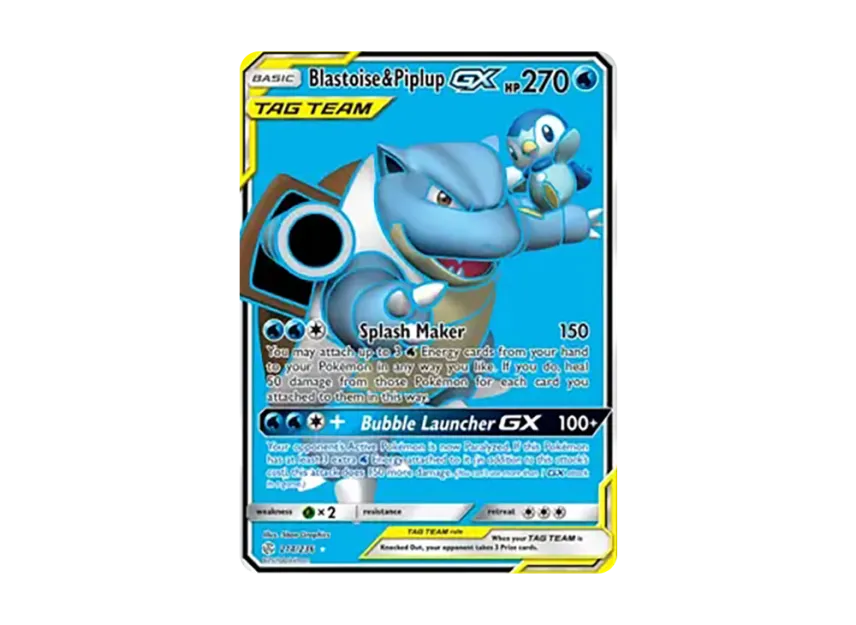 Blastoise & Piplup GX UR [236-COSMIC-ECLIPSE 214/236] (Sun & Moon "Cosmic Eclipse")