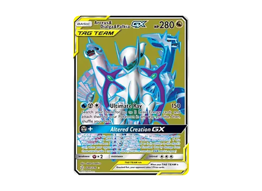 Arceus & Dialga & Palkia GX UR [236-COSMIC-ECLIPSE 220/236] (Sun & Moon "Cosmic Eclipse")