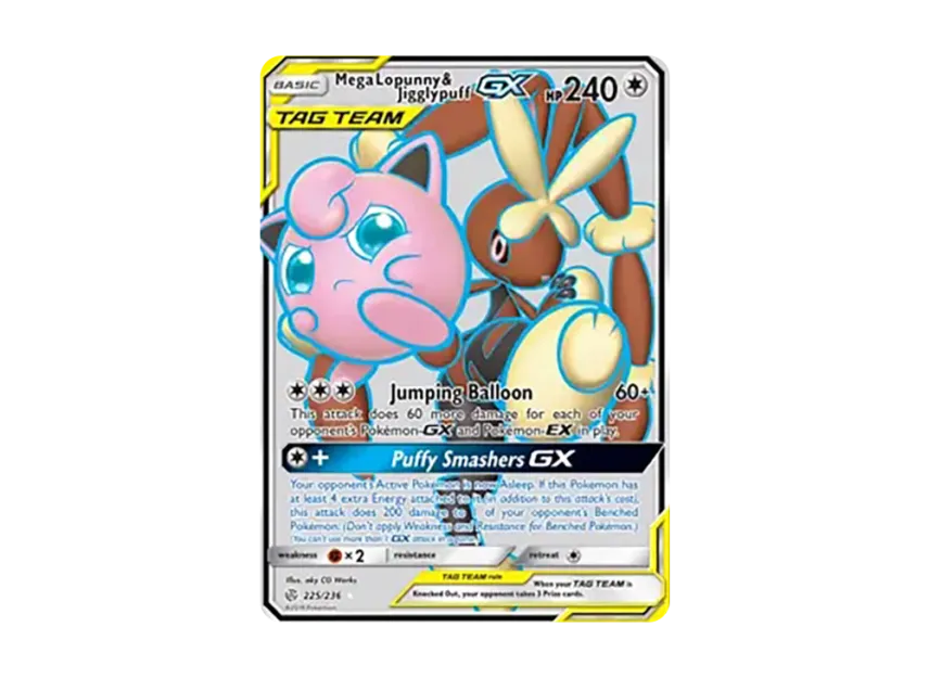 Mega Lopunny & Jigglypuff GX UR [236-COSMIC-ECLIPSE 225/236] (Sun & Moon "Cosmic Eclipse")