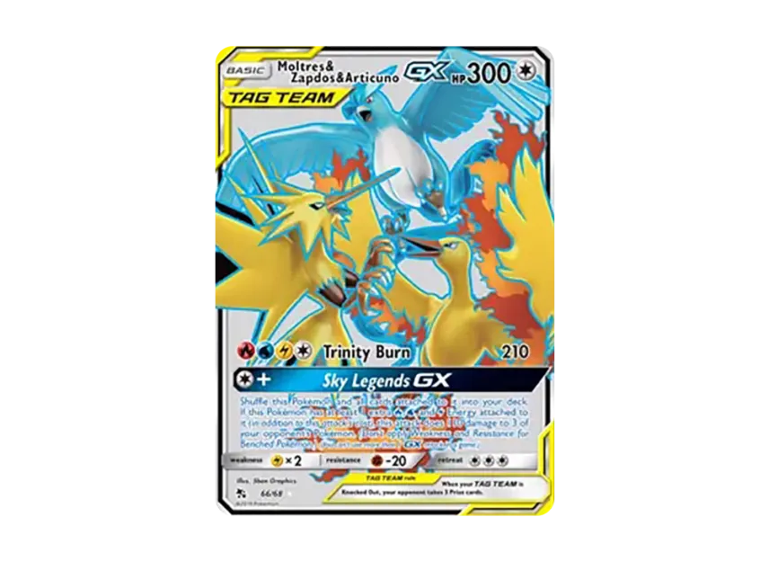 Moltres & Zapdos & Articuno GX UR [068-HIDDEN-FATES 066/068] (Sun & Moon "Hidden Fates")