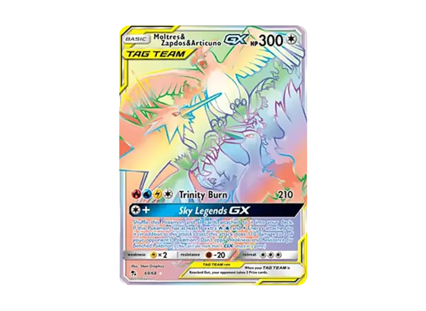 Moltres & Zapdos & Articuno GX RR [068-HIDDEN-FATES 069/068] (Sun & Moon "Hidden Fates")