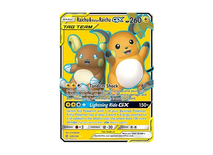 Raichu & Alolan Raichu GX UR [236-UNIFIED-MINDS 220/236] (Sun & Moon "Unified Minds")