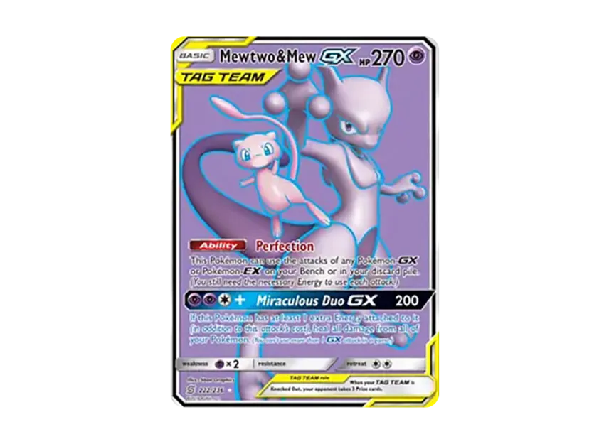 Mewtwo & Mew GX UR [236-UNIFIED-MINDS 222/236] (Sun & Moon "Unified Minds")