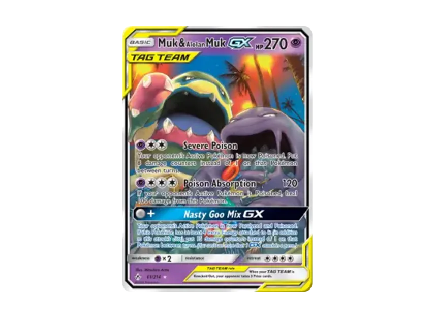 Muk & Alolan MukGX R [214-UNBROKEN-BONDS 61/214] [EN] (Sun & Moon "Unbroken Bonds")
