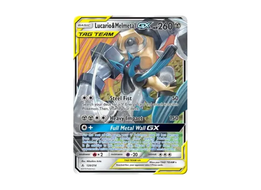 Lucario & MelmetalGX R [214-UNBROKEN-BONDS 120/214] [EN] (Sun & Moon "Unbroken Bonds")