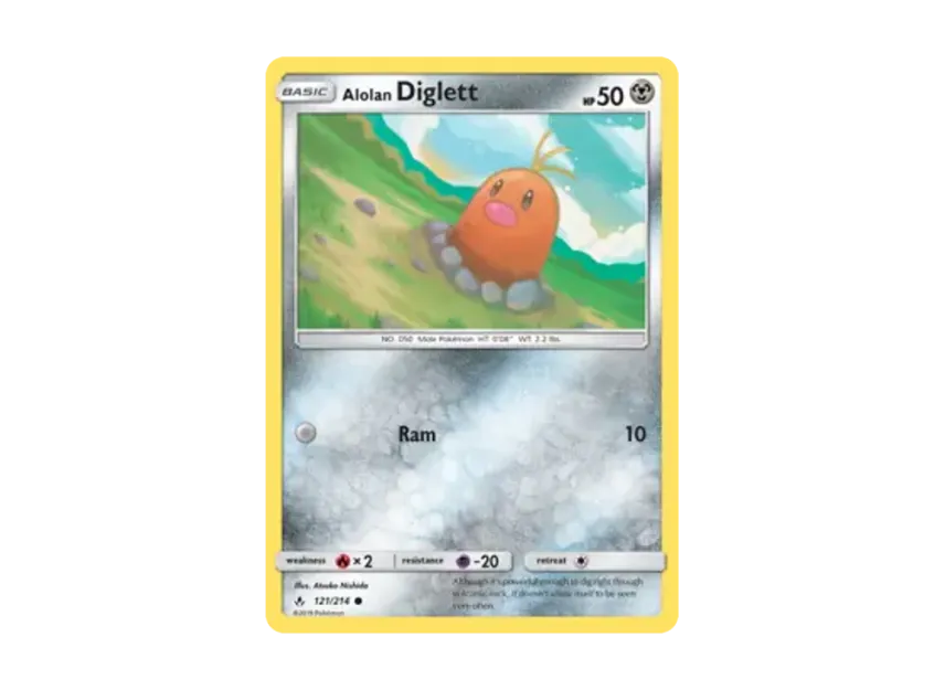 Alolan Diglett C [214-UNBROKEN-BONDS 121/214] [EN] (Sun & Moon "Unbroken Bonds")