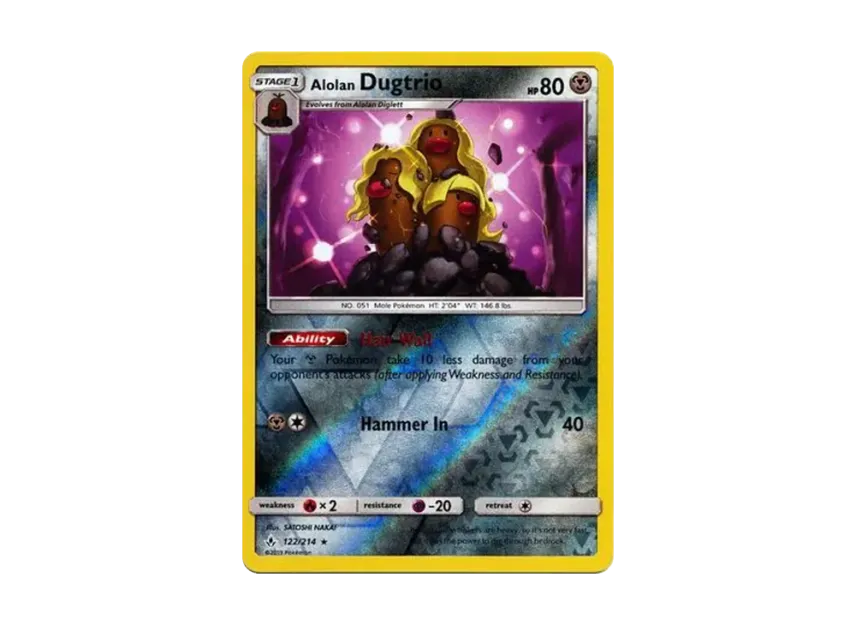 Alolan Dugtrio R : Reverse Holo [214-UNBROKEN-BONDS 122/214] [EN] (Sun & Moon "Unbroken Bonds")