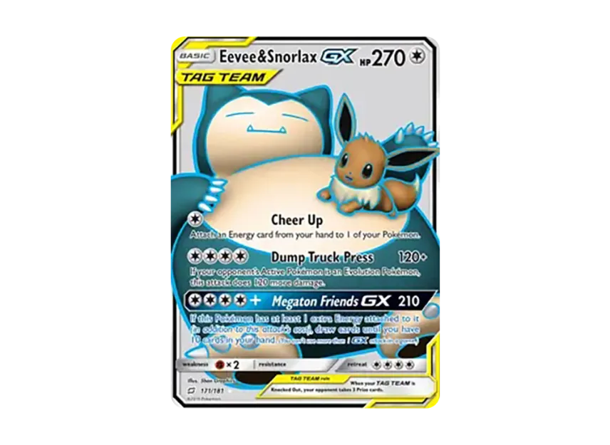 Eevee & Snorlax GX UR [181-TEAM-UP 171/181] (Sun & Moon "Team Up")