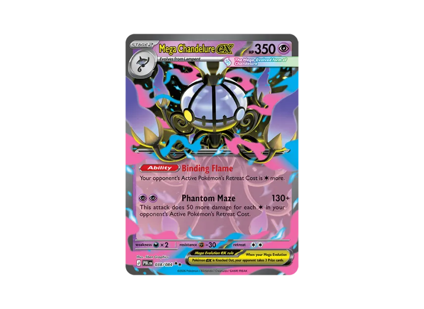 Mega Chandelure ex RR [PBL 038/084] [EN] (Mega Evolution "Pitch Black Booster Display Box")