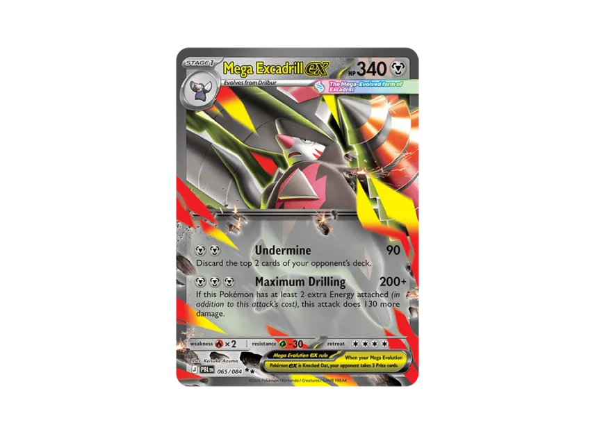 Mega Excadrill ex RR [PBL 065/084] [EN] (Mega Evolution "Pitch Black Booster Display Box")