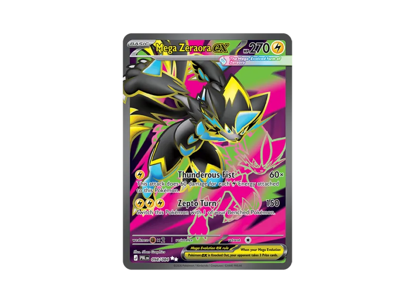 Mega Zeraora ex UR [PBL 098/084] [EN] (Mega Evolution "Pitch Black Booster Display Box")
