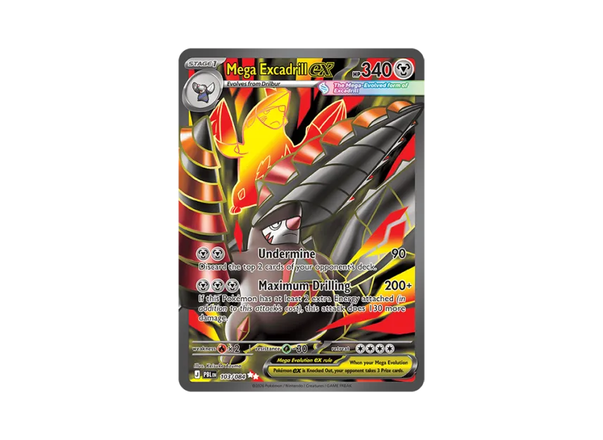 Mega Excadrill ex UR [PBL 103/084] [EN] (Mega Evolution "Pitch Black Booster Display Box")