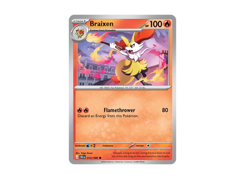 Braixen C [CRI 12/086] [EN] (Mega Evolution "Chaos Rising Booster Display Box")