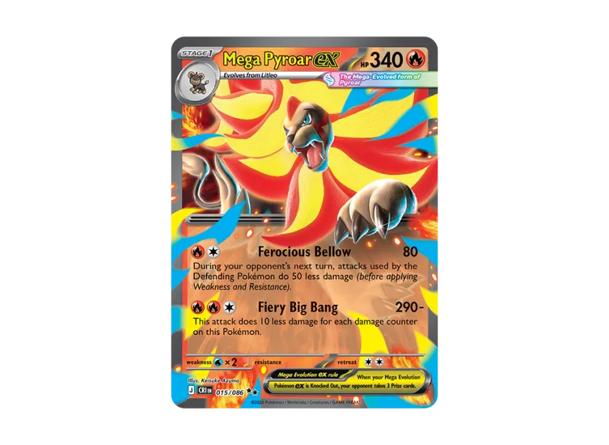 Mega Pyroar ex RR [CRI 15/086] [EN] (Mega Evolution "Chaos Rising Booster Display Box")