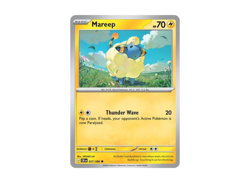Mareep C [CRI 27/086] [EN] (Mega Evolution "Chaos Rising Booster Display Box")