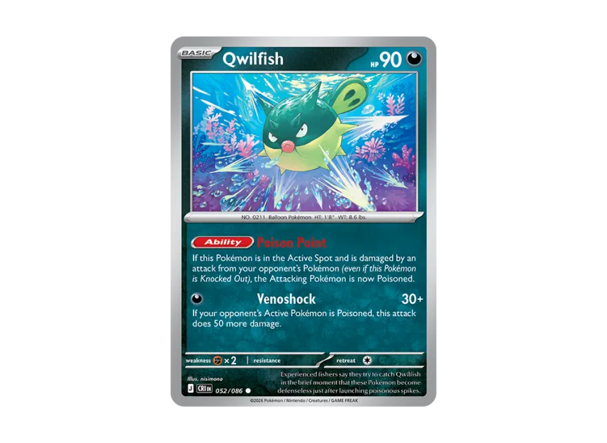 Qwilfish C [CRI 52/086] [EN] (Mega Evolution "Chaos Rising Booster Display Box")