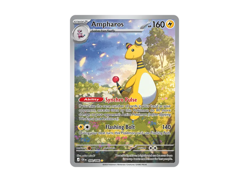 Ampharos IR [CRI 90/086] [EN] (Mega Evolution "Chaos Rising Booster Display Box")