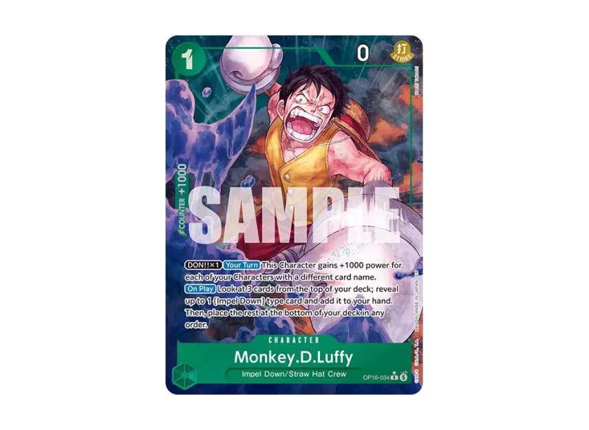 Monkey.D.Luffy R-P [OP16-034] [EN] (Booster Pack "THE TIME OF BATTLE")