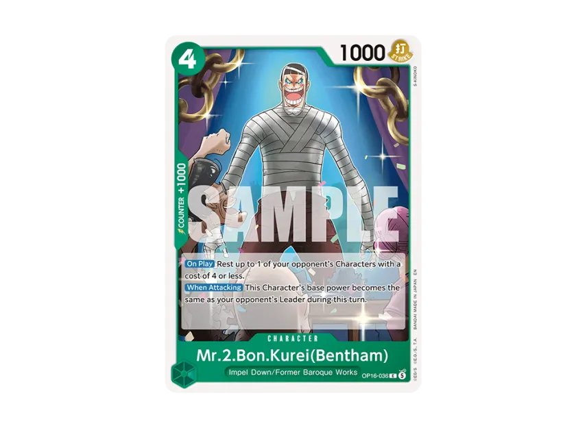 Mr.2.Bon.Kurei(Bentham) C [OP16-036] [EN] (Booster Pack "THE TIME OF BATTLE")
