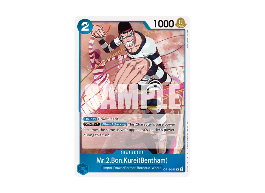 Mr.2.Bon.Kurei(Bentham) R [OP16-055] [EN] (Booster Pack "THE TIME OF BATTLE")